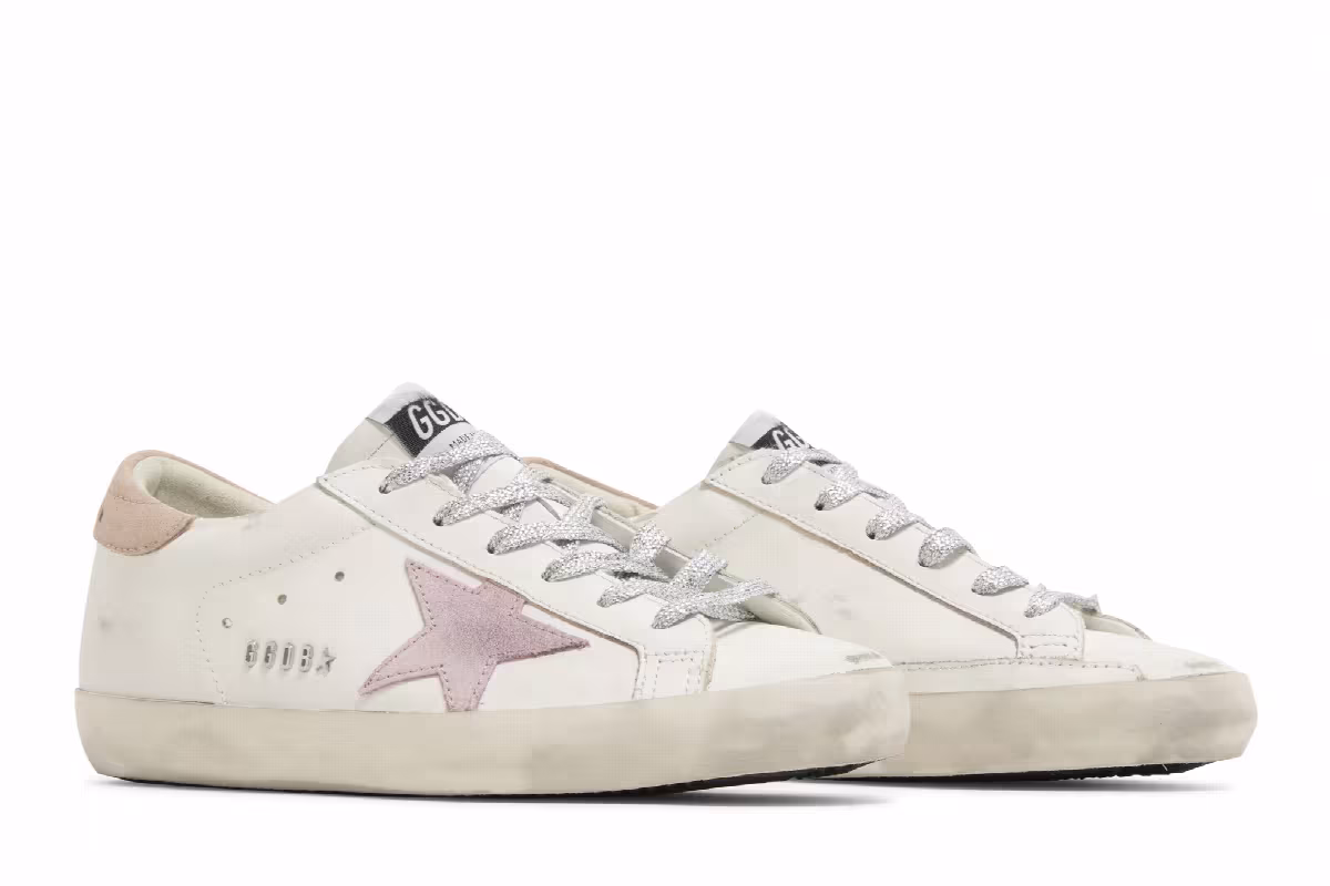 Golden Goose Women's Superstar White Antique Pink, view 9
