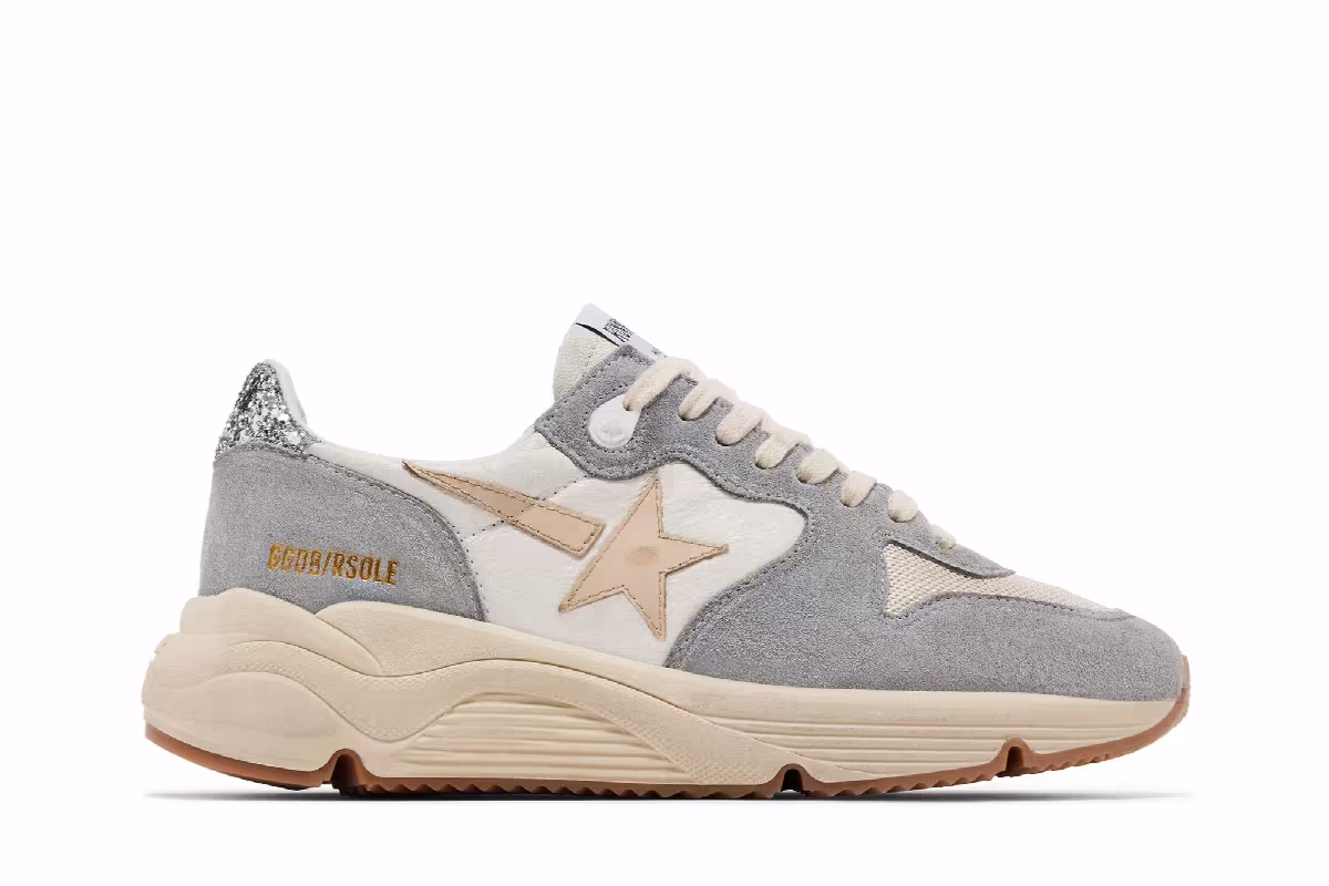 Golden Goose Women's Running Sole Silver White Cream, view 2