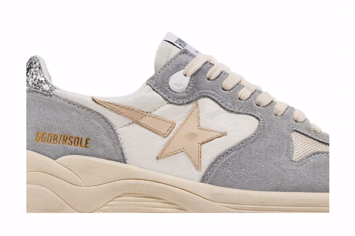 Golden Goose Women's Running Sole Silver White Cream, view 3