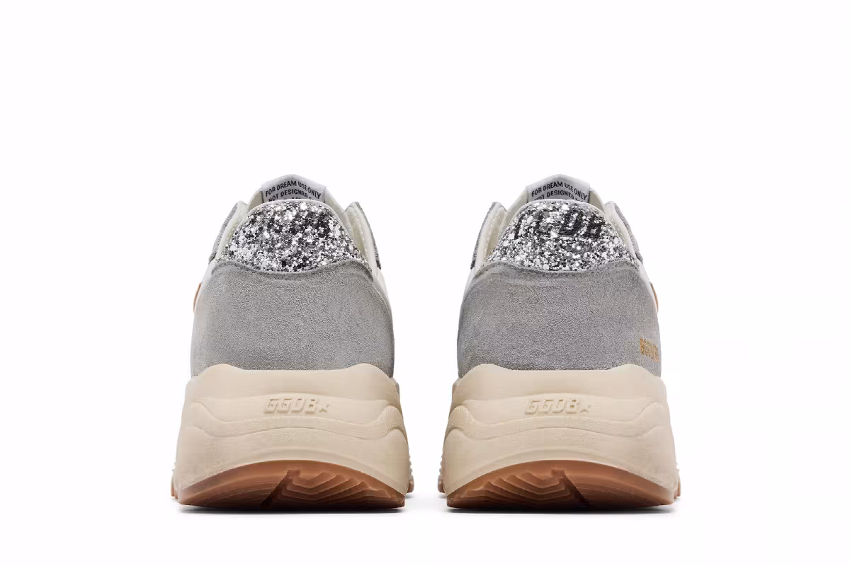 Golden Goose Women's Running Sole Silver White Cream, view 7