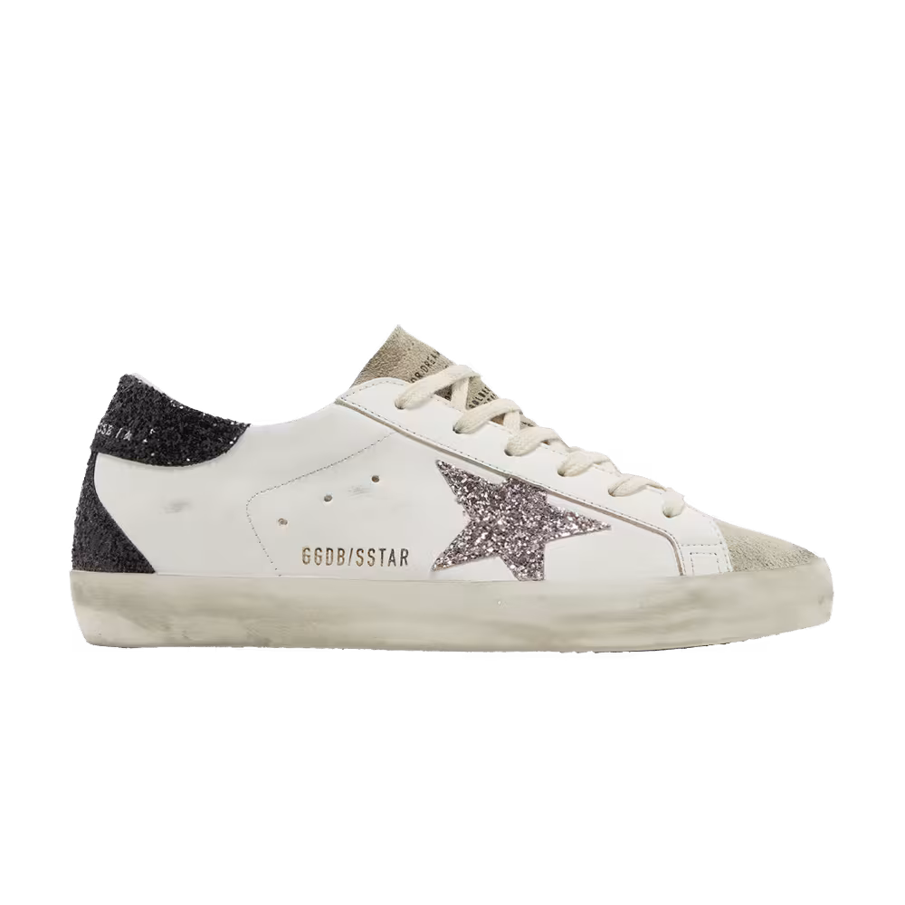 Golden Goose Women's Superstar White Mauve Pink Glitter