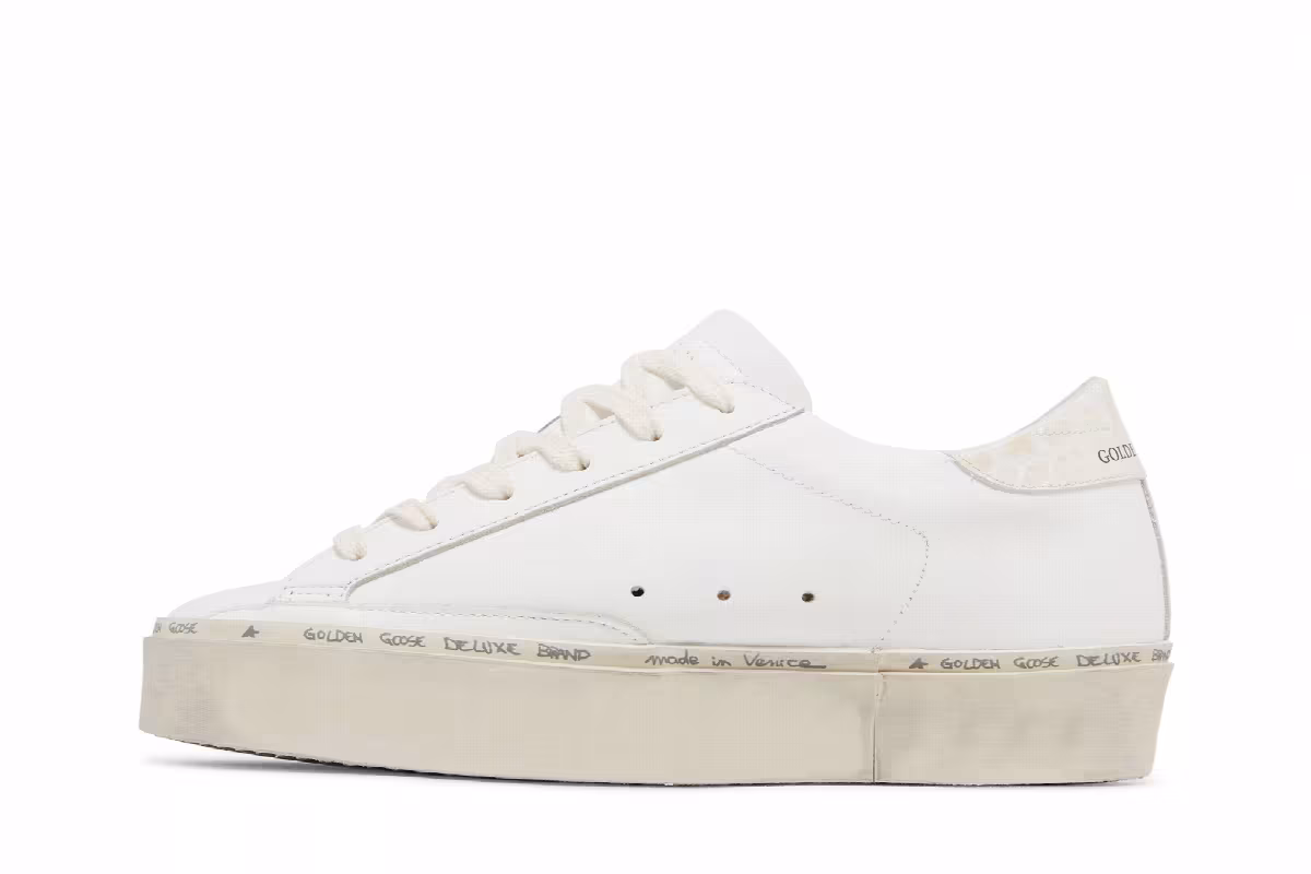 Golden Goose Women's Hi Star White Black Crocodile, view 4