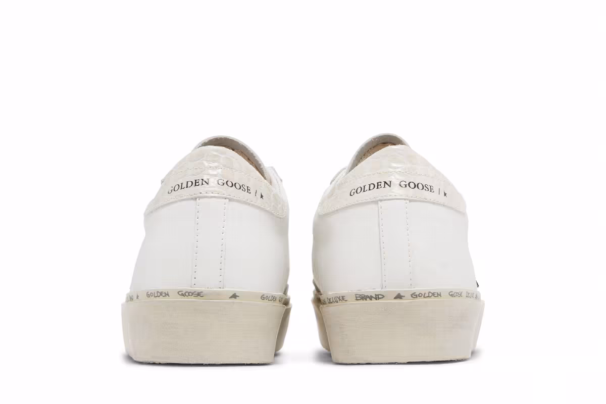 Golden Goose Women's Hi Star White Black Crocodile, view 7