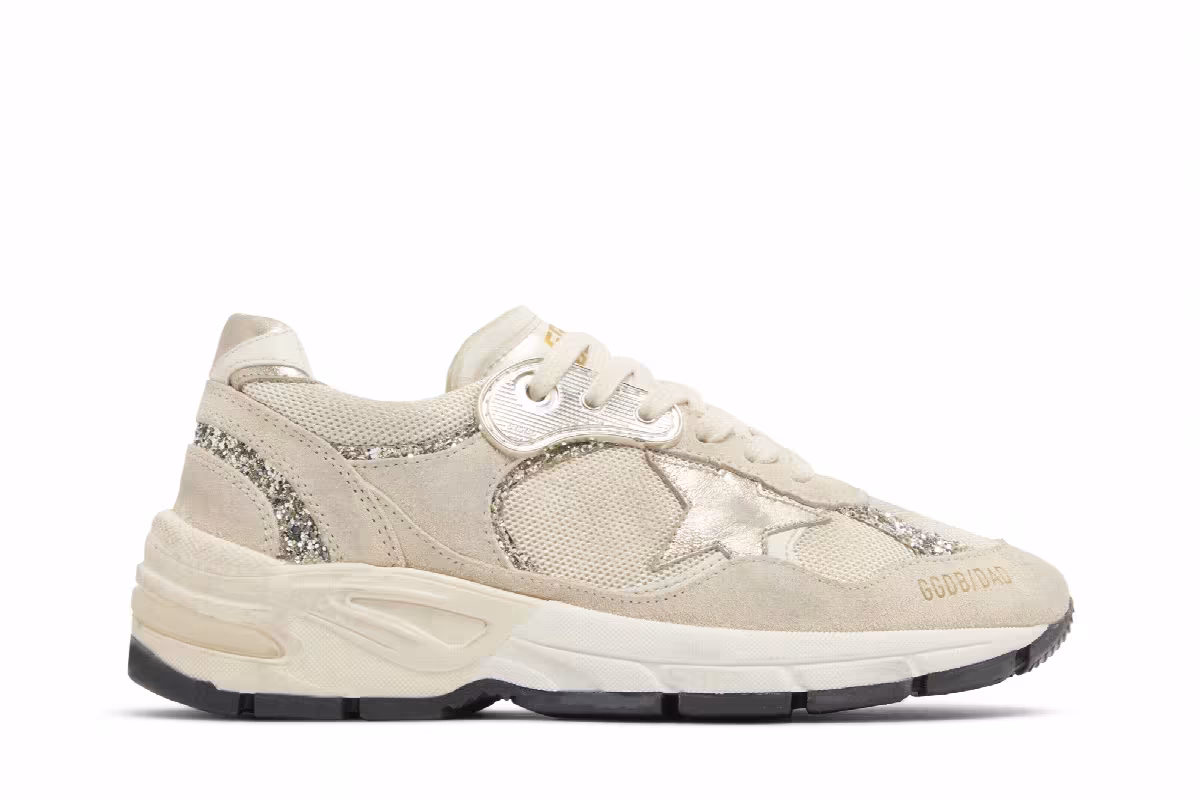 Golden Goose Women's Dad-Star Seed Pearl Platinum Glitter, view 2