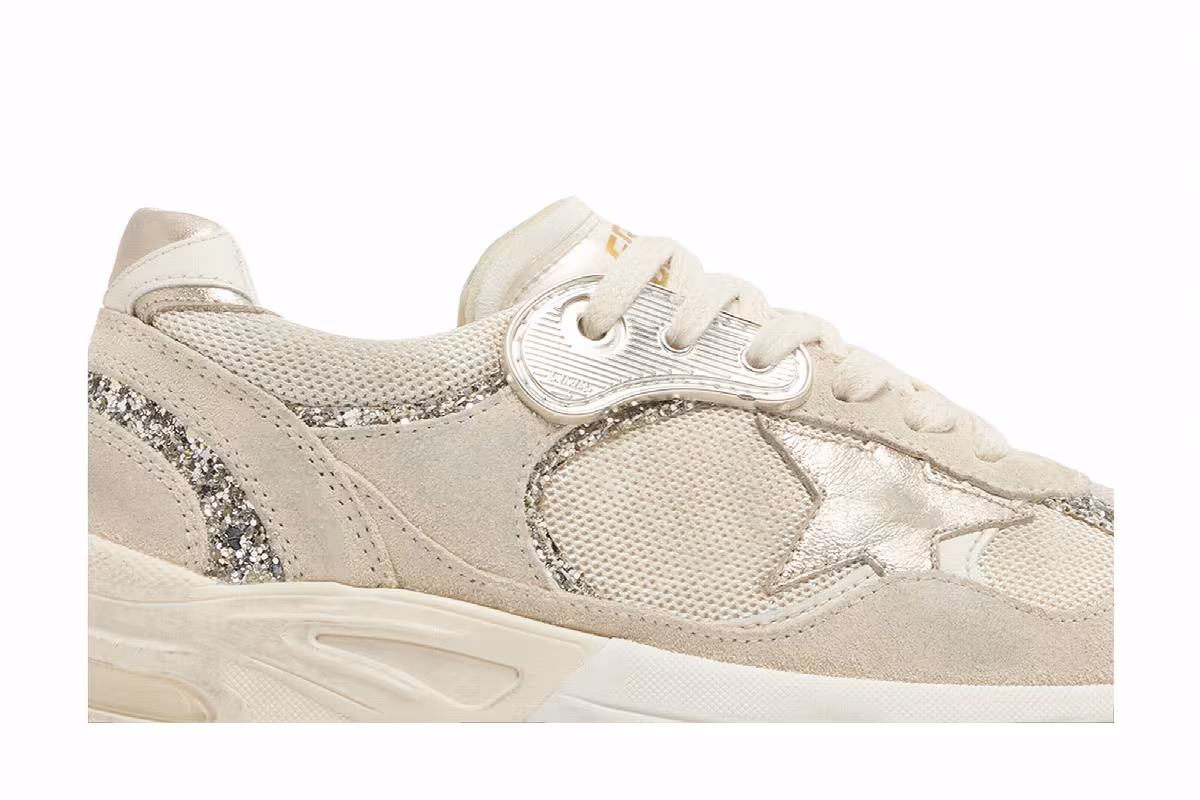 Golden Goose Women's Dad-Star Seed Pearl Platinum Glitter, view 3