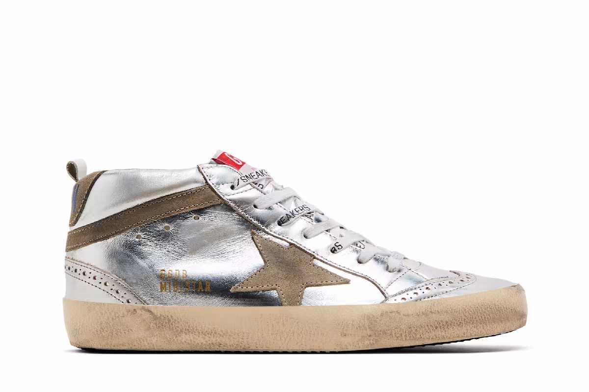 Golden Goose Women's Mid Star Silver Laminated, view 2