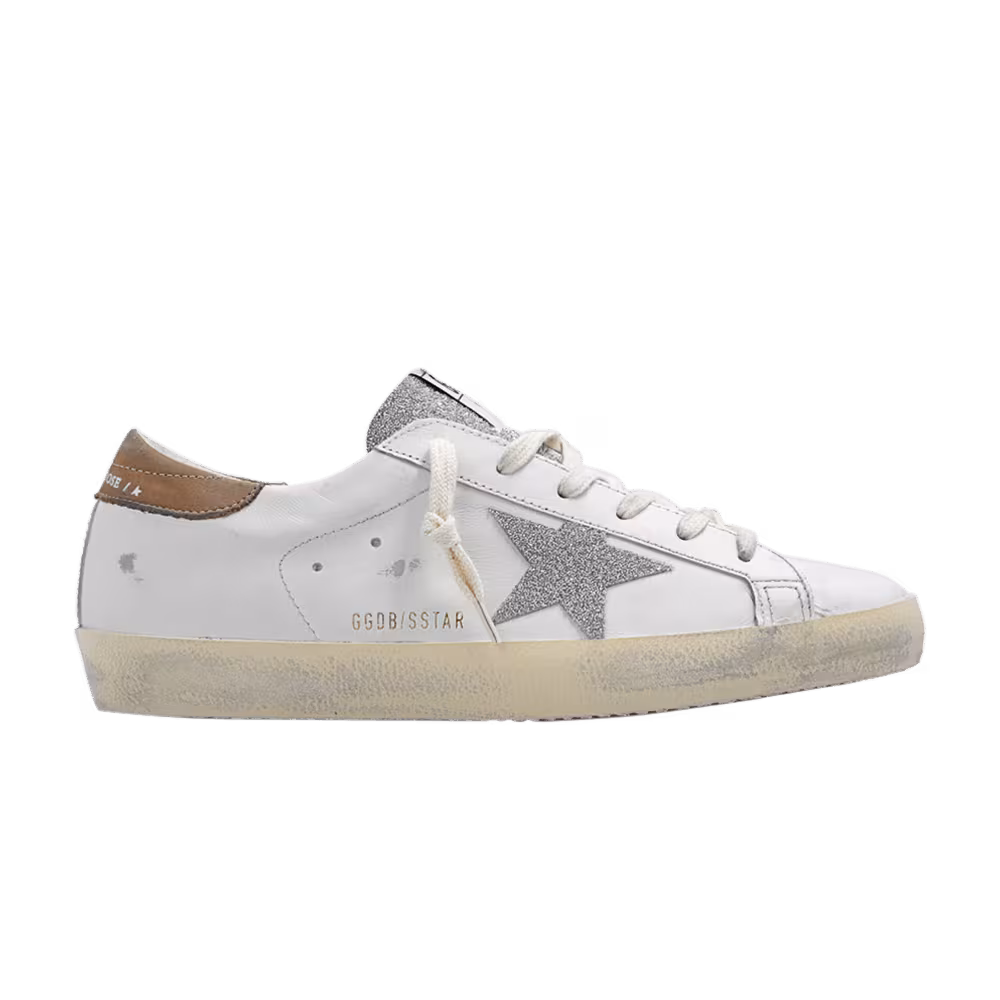 Golden Goose Women's Superstar Vintage White Silver Glitter
