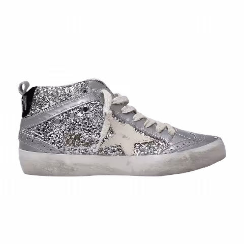 Golden Goose Wmns Mid Star 'Silver Glitter'