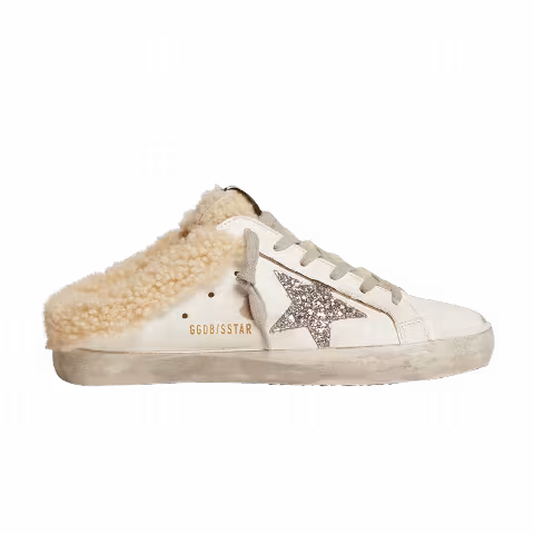 Golden Goose Wmns Superstar Sabot 'White Silver Glitter'