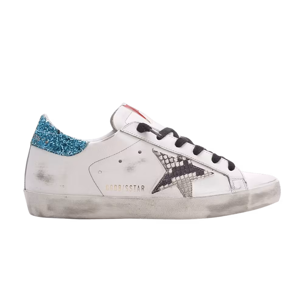 Golden Goose Women's Superstar White Light Blue Fluo