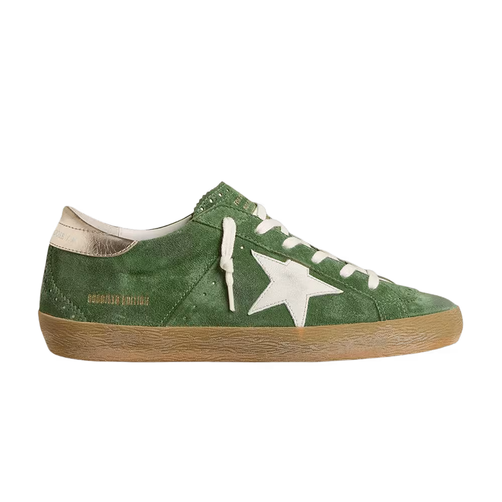 Golden Goose Women's Superstar Green Gold Metallic