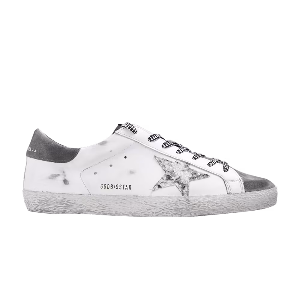 Golden Goose Superstar White Grey Python