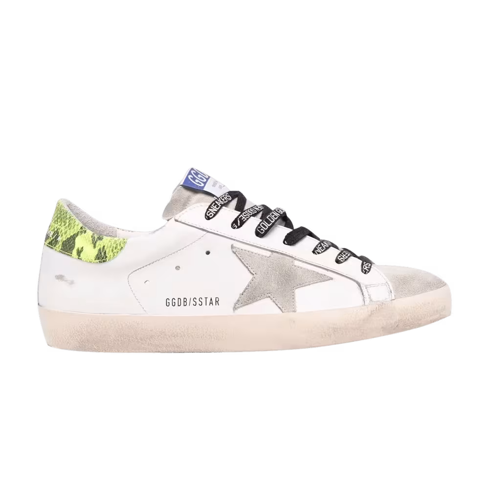 Golden Goose Superstar White Green Python