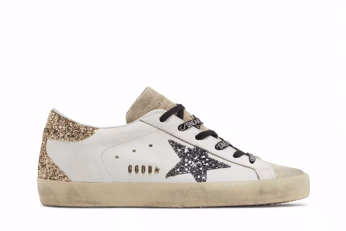 Golden Goose Women's Superstar Optic White Seedpearl Glitter, view 2