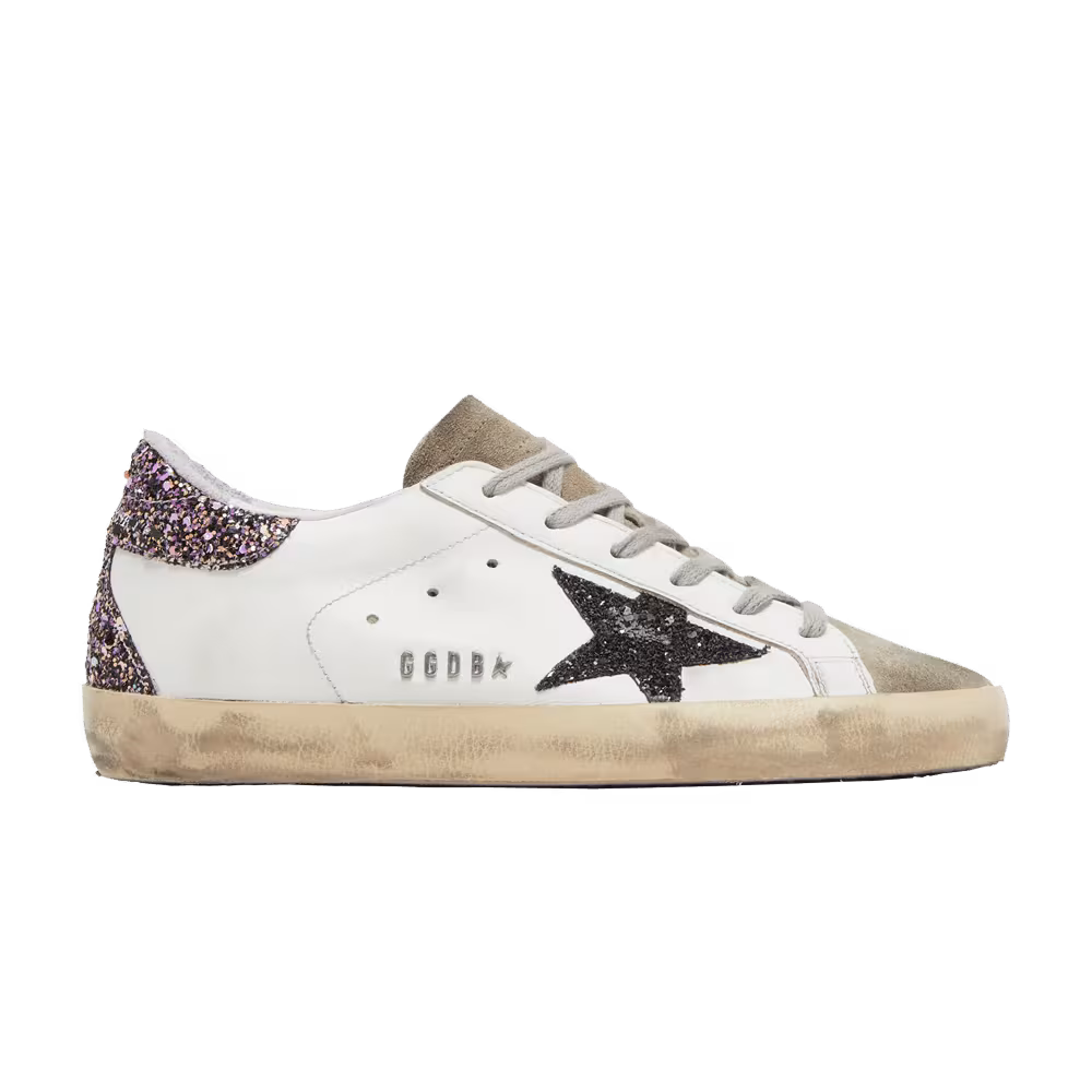 Golden Goose Women's Superstar White Black Glitter