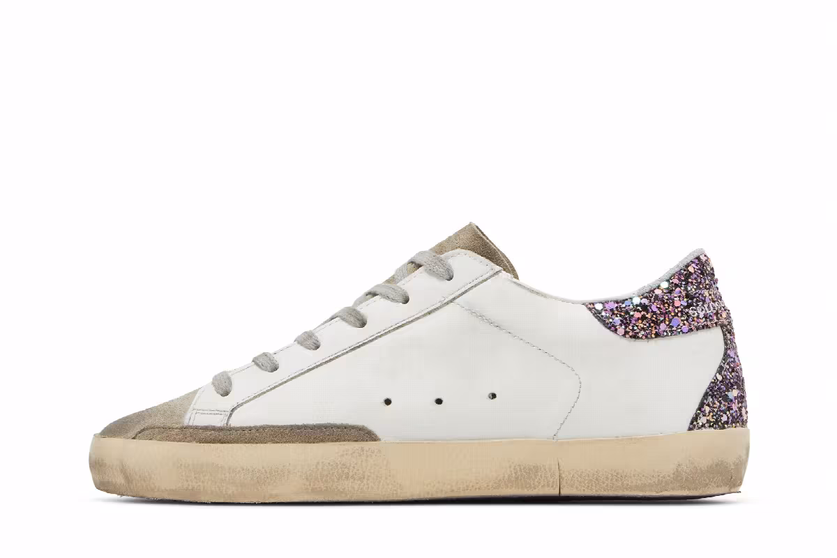 Golden Goose Women's Superstar White Black Glitter, view 4