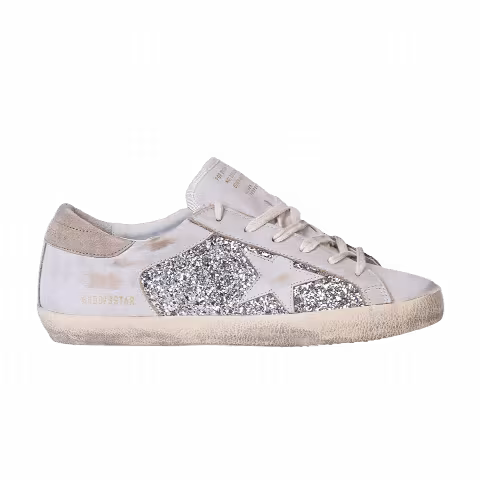 Wmns Golden Goose Super Star Glitter And Leather Upper 'White Platinum Beige'