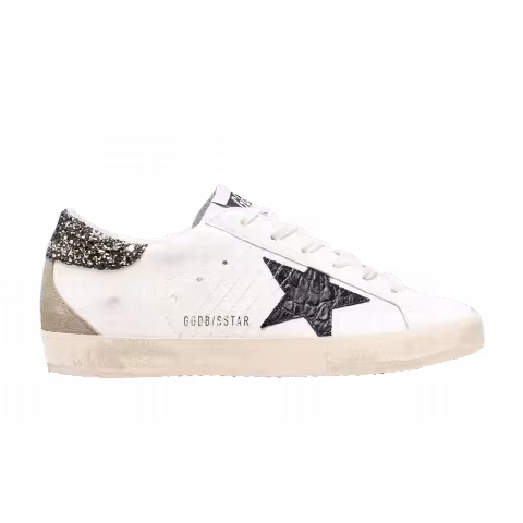 Golden Goose Wmns Superstar 'White Black Croc Glitter'