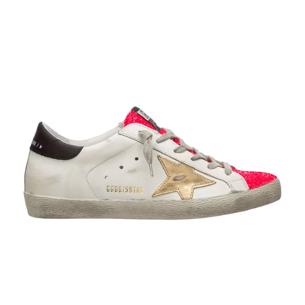 Golden Goose Women's Superstar White Glossy Pink Glitter