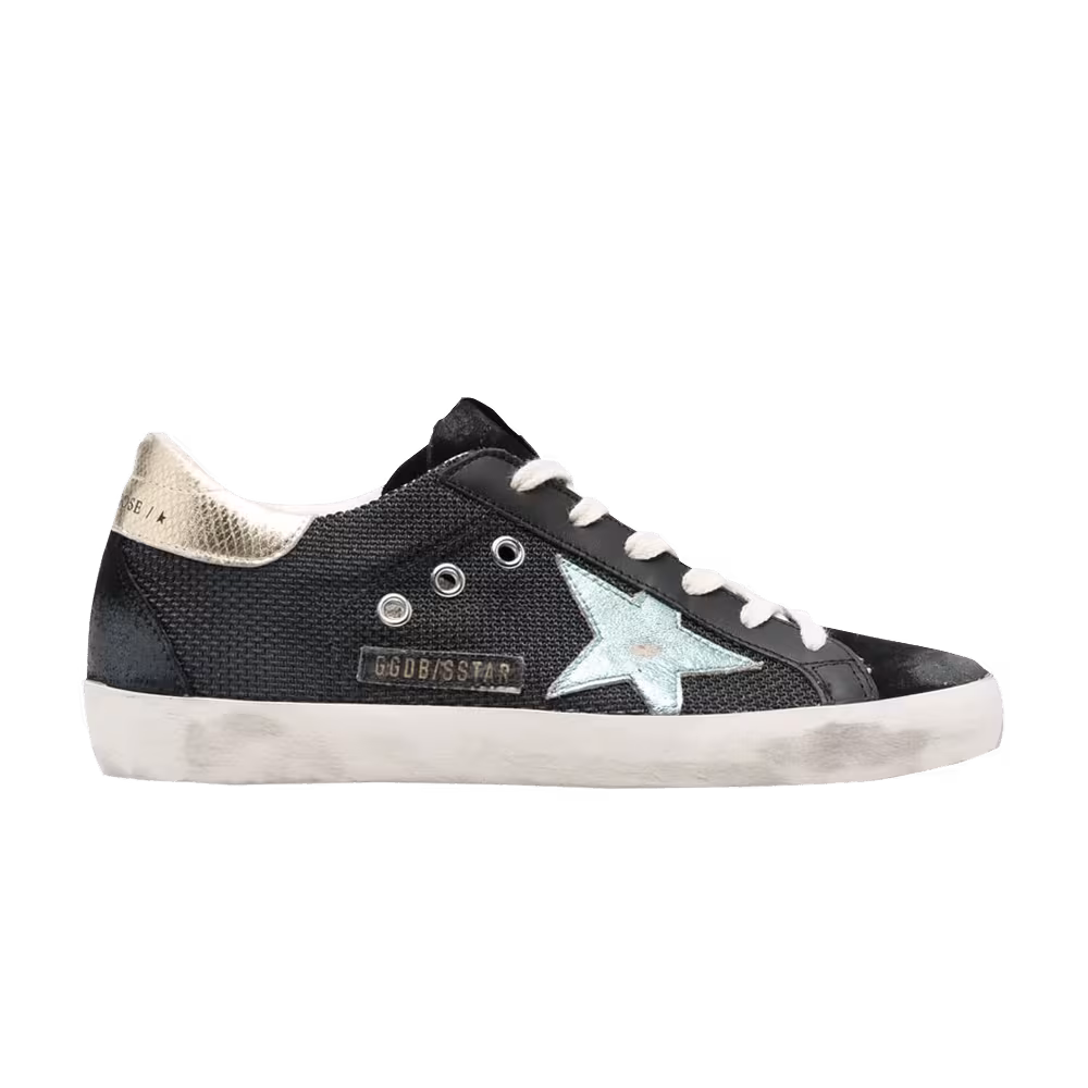 Golden Goose Women's Superstar Black Metallic Light Blue