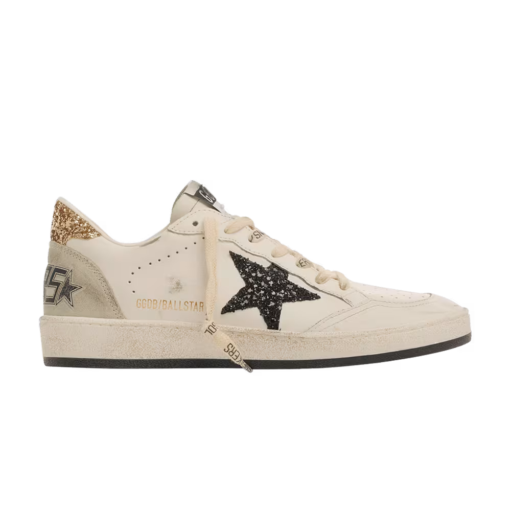 Golden Goose Women's Ballstar White Black Gold Ice