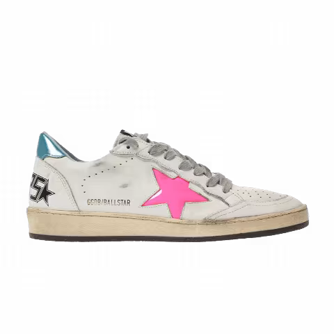 Golden Goose Wmns Ball Star 'White Fuchsia'