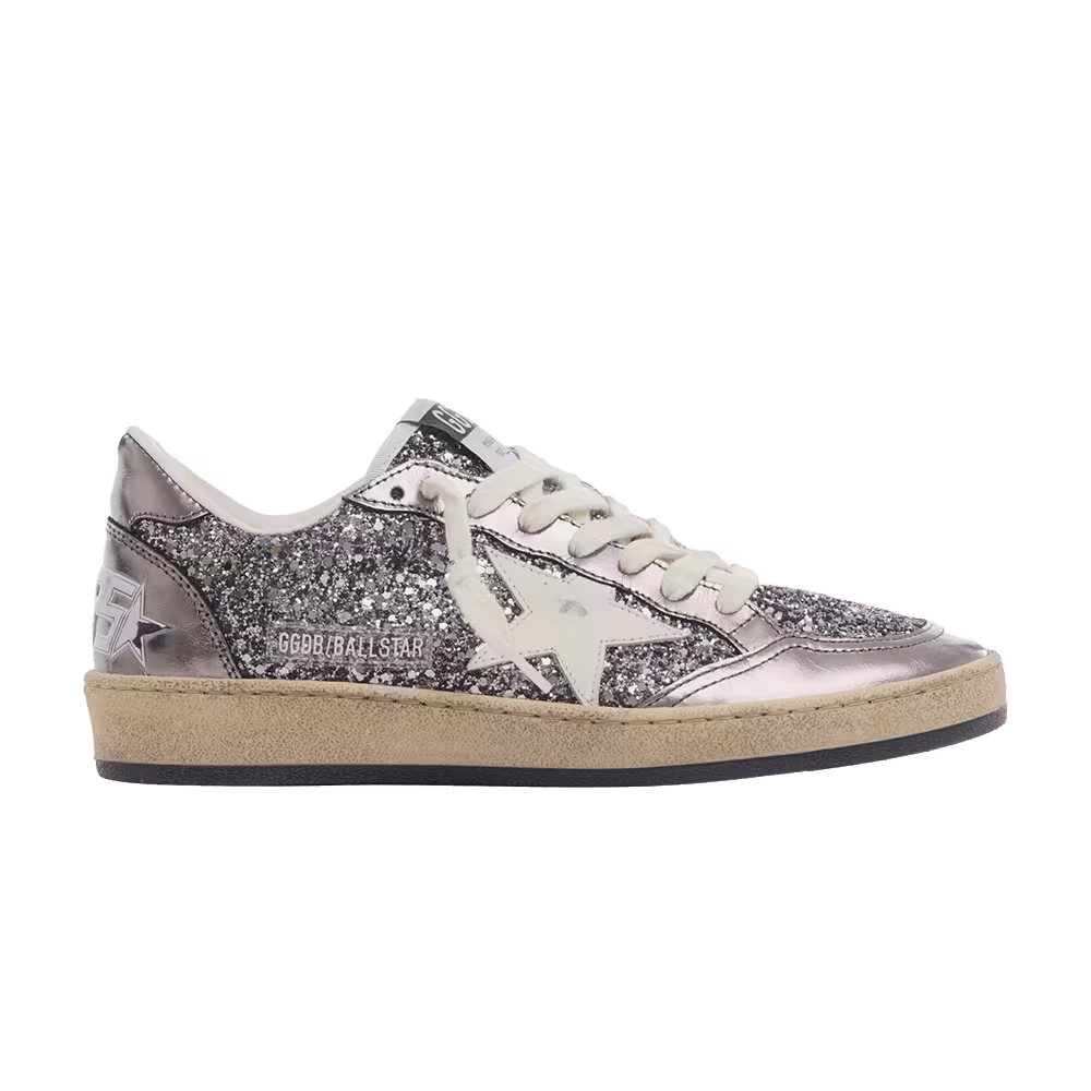 Golden Goose Women's Ball Star Glitter Grey Purple White