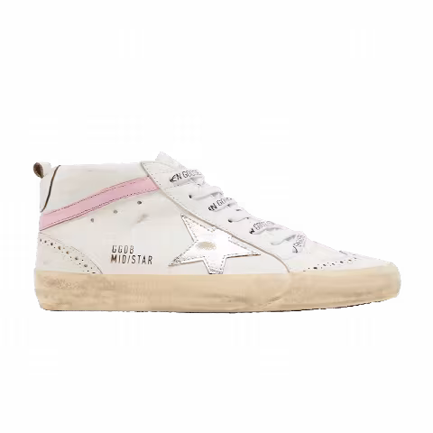 Golden Goose Wmns Mid Star 'White Silver Pink'