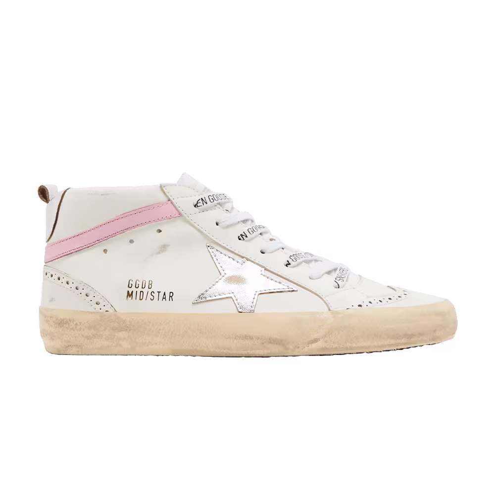 Golden Goose Women's Mid Star White Silver Pink