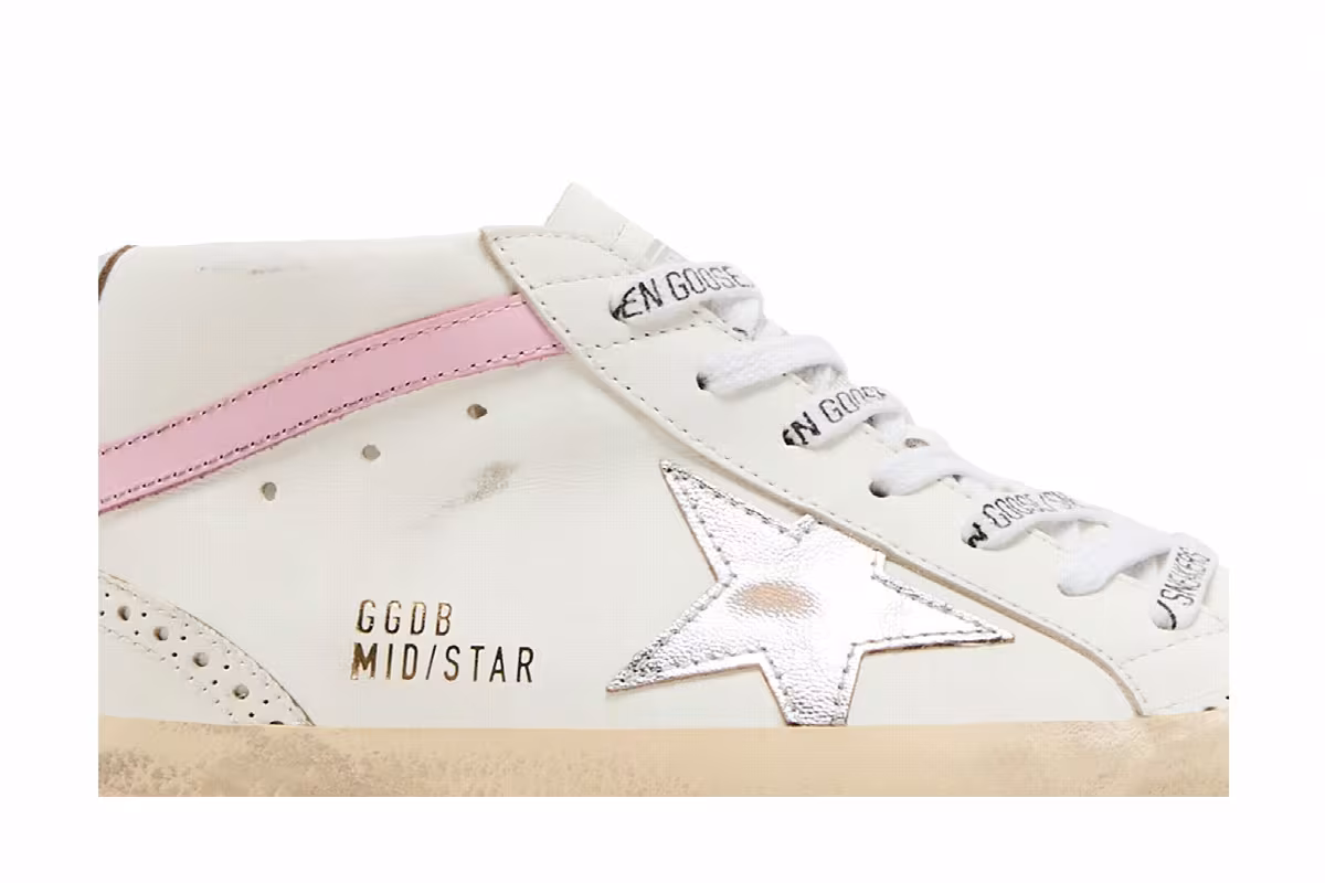Golden Goose Women's Mid Star White Silver Pink, view 3