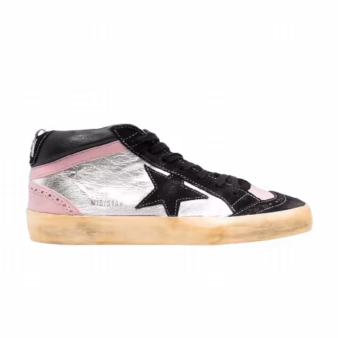 Golden Goose Wmns Mid Star 'Black Silver Pink'