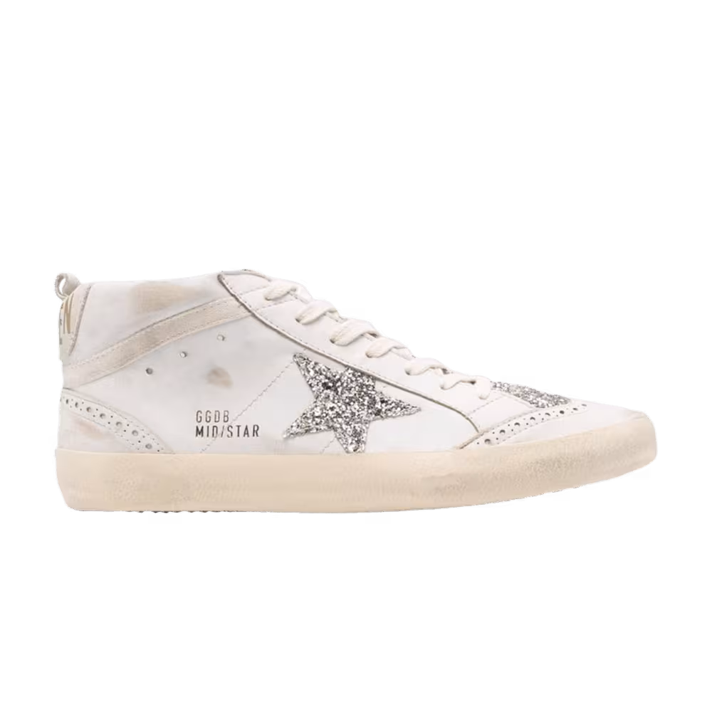 Women's Golden Goose Mid Star Leather Upper And Toe Beige Platinum