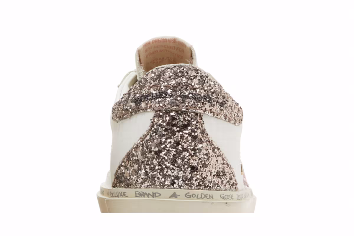 Golden Goose Women's Hi Star White Antique Pink Glitter, view 8