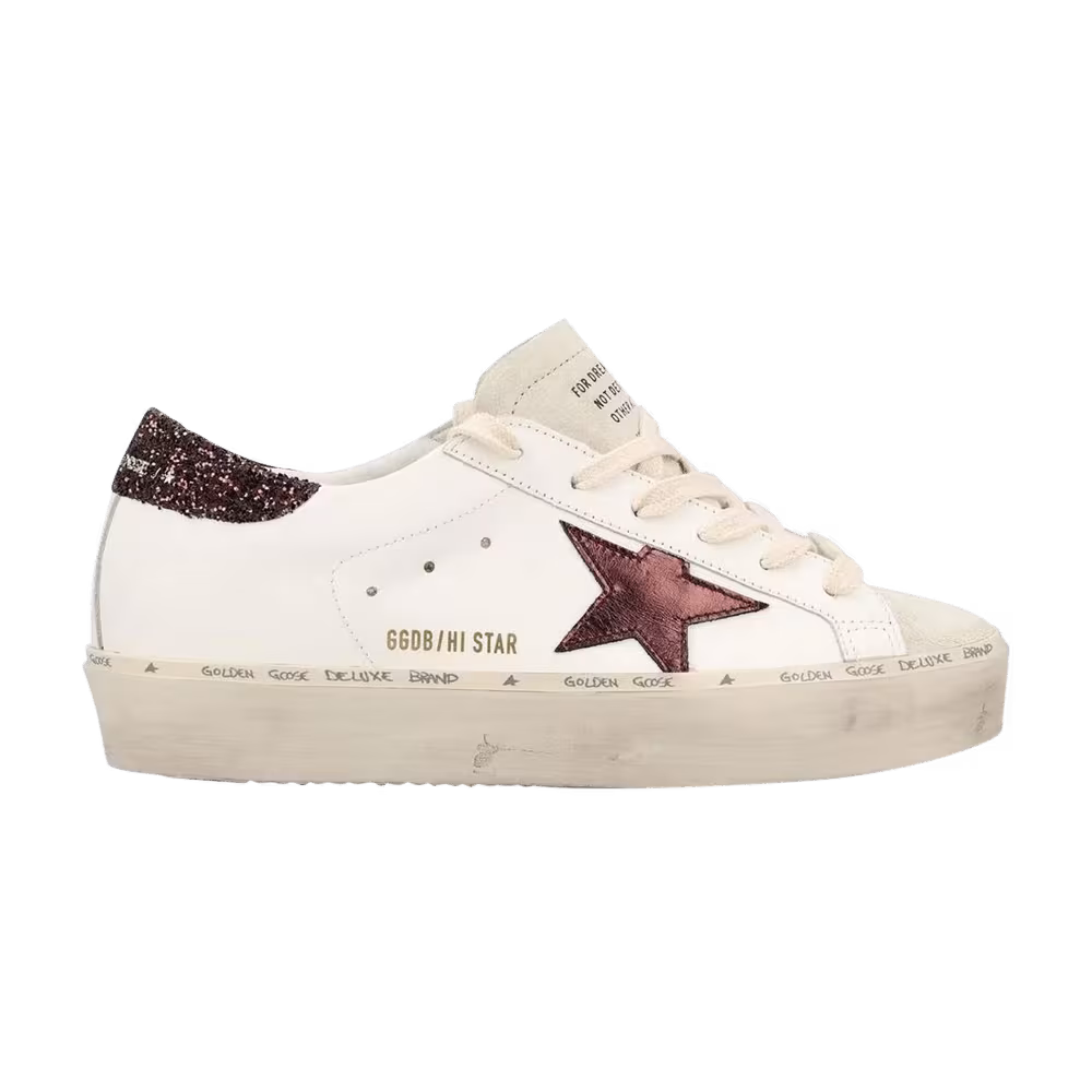 Golden Goose Women's Hi Star Glitter Heel -White Purple