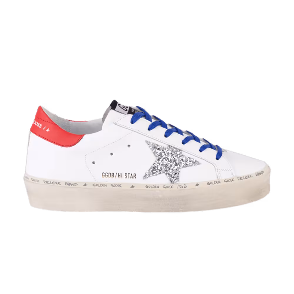 Golden Goose Women's Hi Star White Silver Glitter