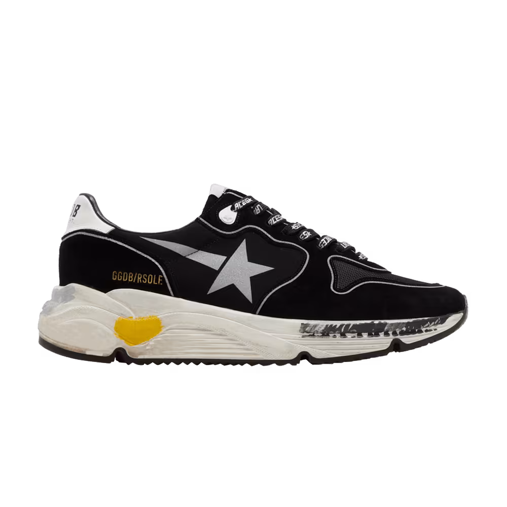 Golden Goose Running Sole Black Silver