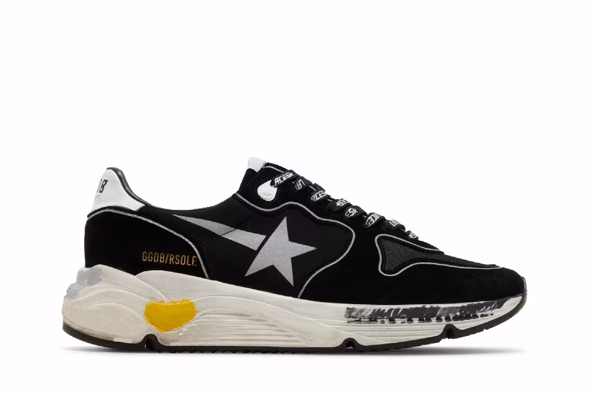 Golden Goose Running Sole Black Silver, view 2