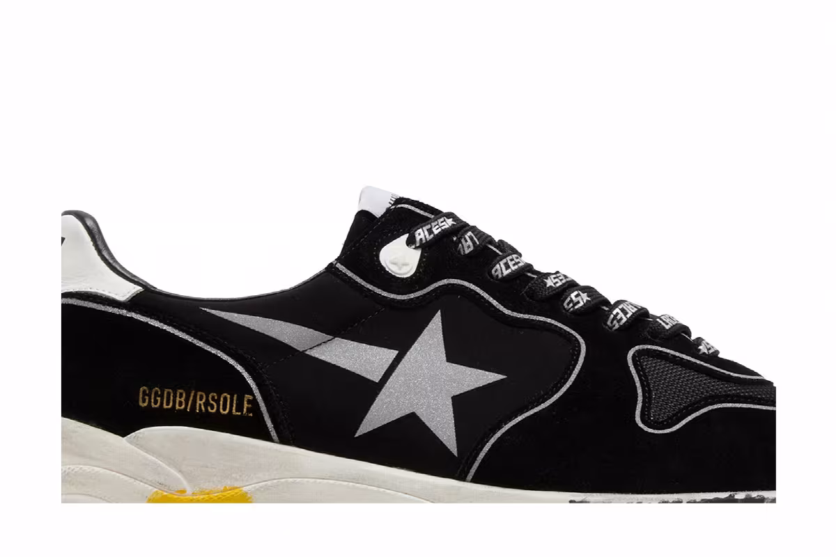 Golden Goose Running Sole Black Silver, view 3