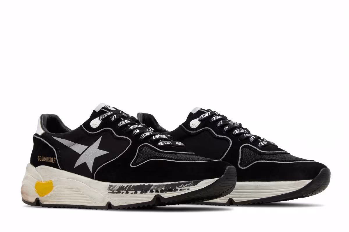 Golden Goose Running Sole Black Silver, view 9
