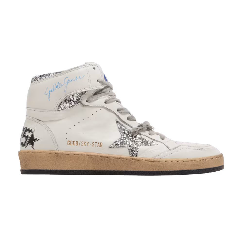 Golden Goose Women's Sky Star White Silver Glitter