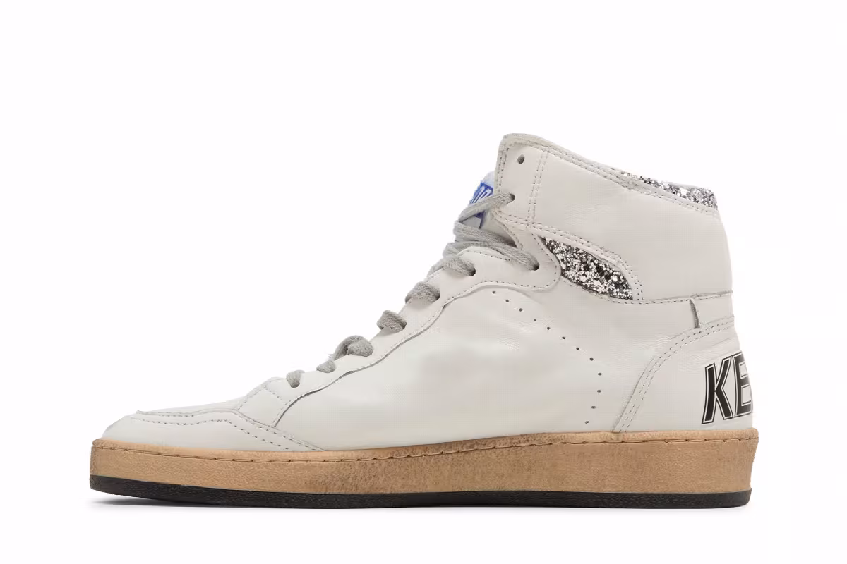 Golden Goose Women's Sky Star White Silver Glitter, view 4