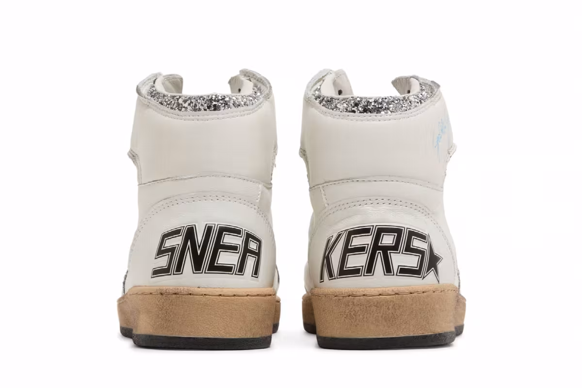 Golden Goose Women's Sky Star White Silver Glitter, view 7