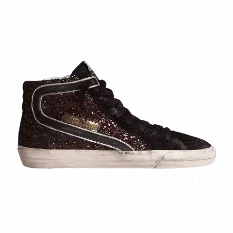 Golden Goose Wmns Slide Sneaker 'Coffee Brown Glitter'