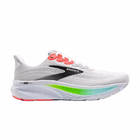 Brooks Ghost 17 2E Wide 'White Pink Clay Gecko'
