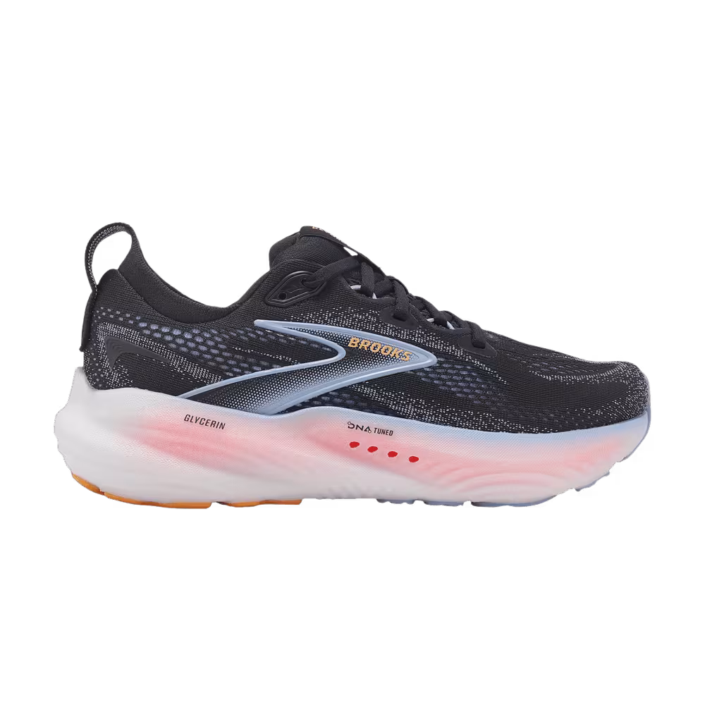Brooks Women's Glycerin 22 Black Blue Heron Orange