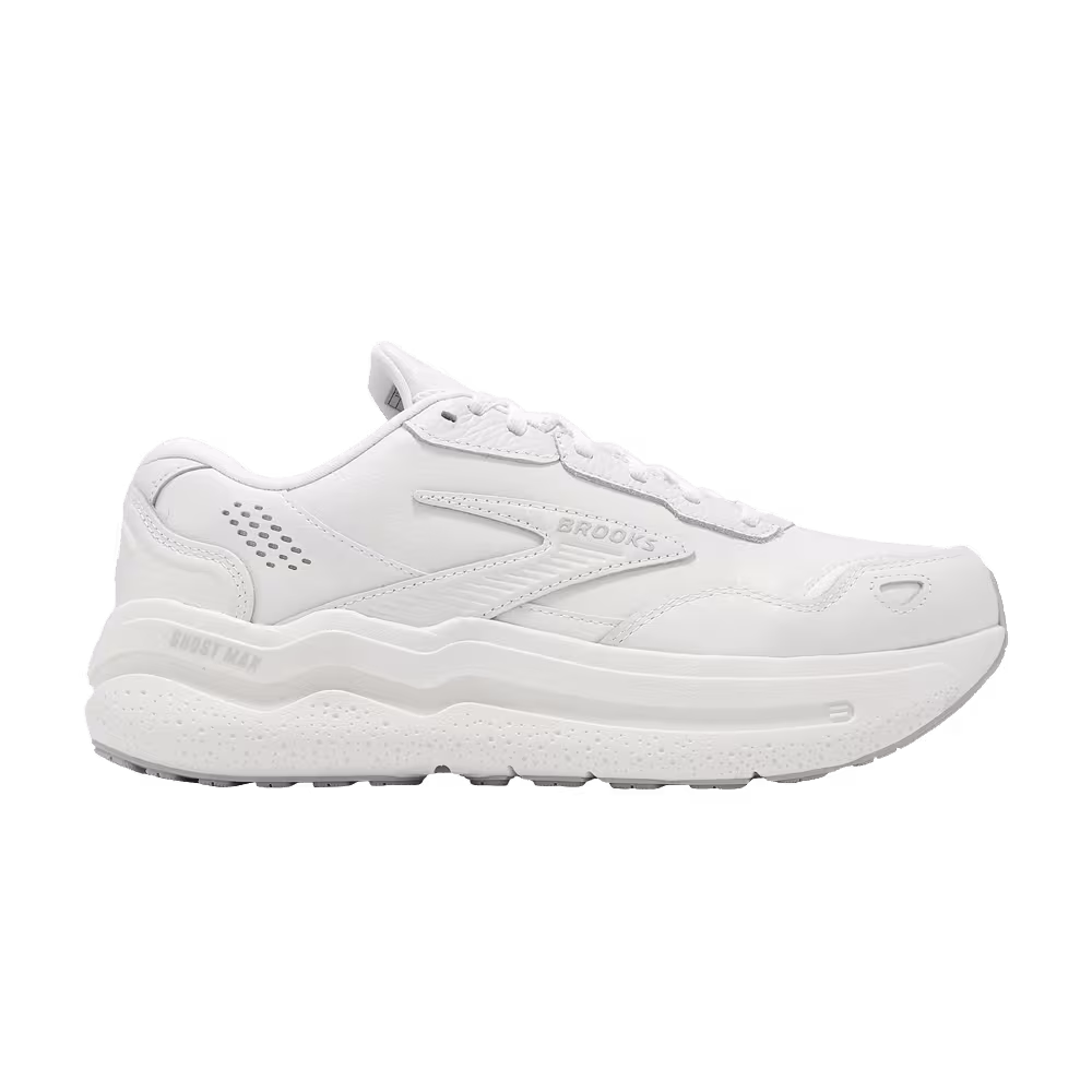 Brooks Ghost Max Leather 2E Wide Triple White