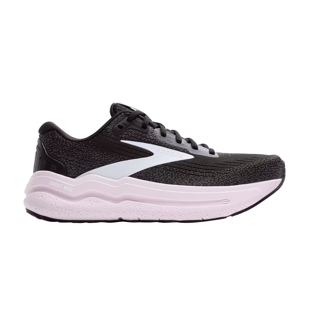 Brooks Women's Ghost Max 2 Black White Orchid Ice
