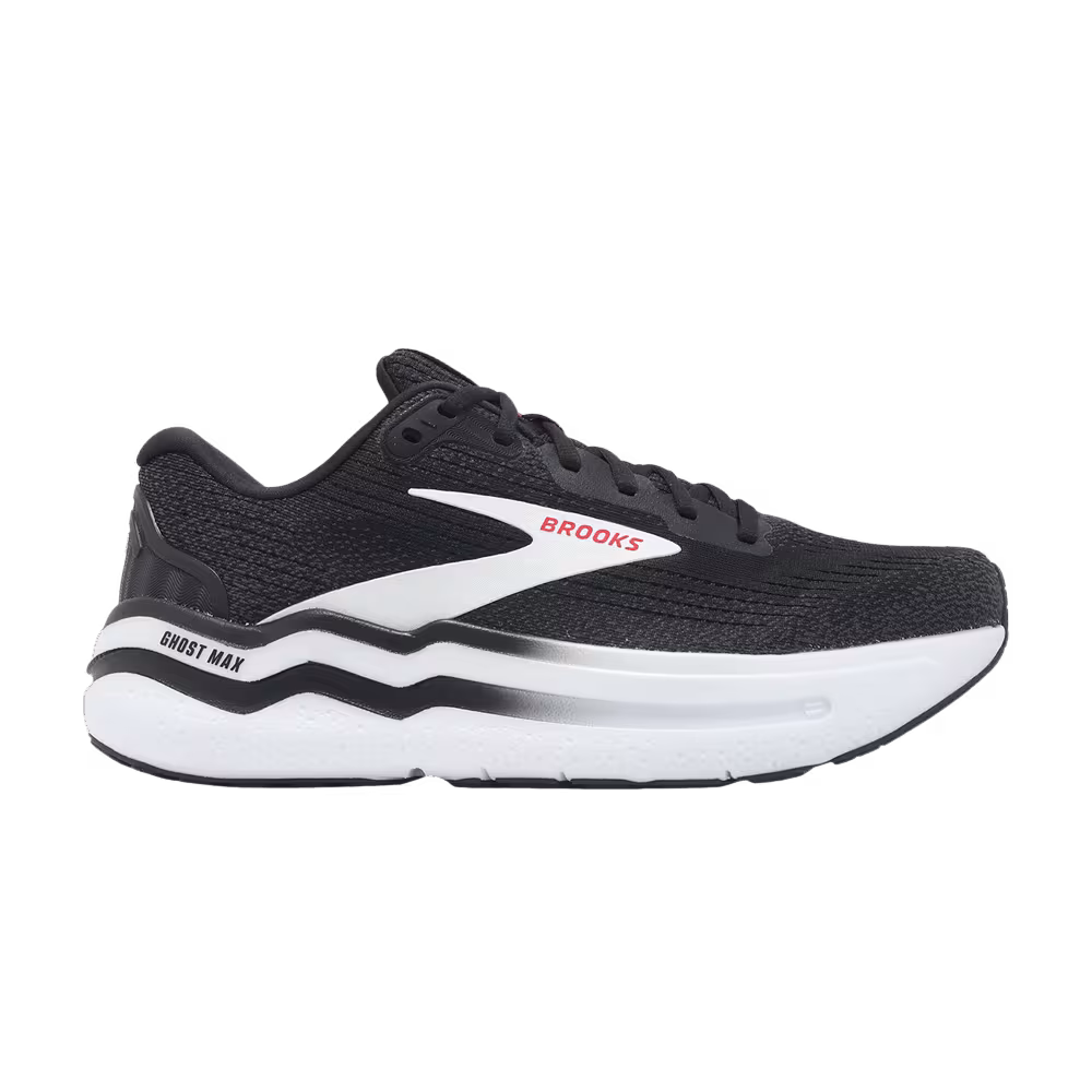 Brooks Ghost Max 2 Black White Fiery Red