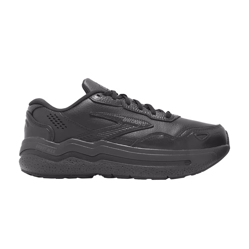 Brooks Ghost Max Leather 2E Wide Triple Black