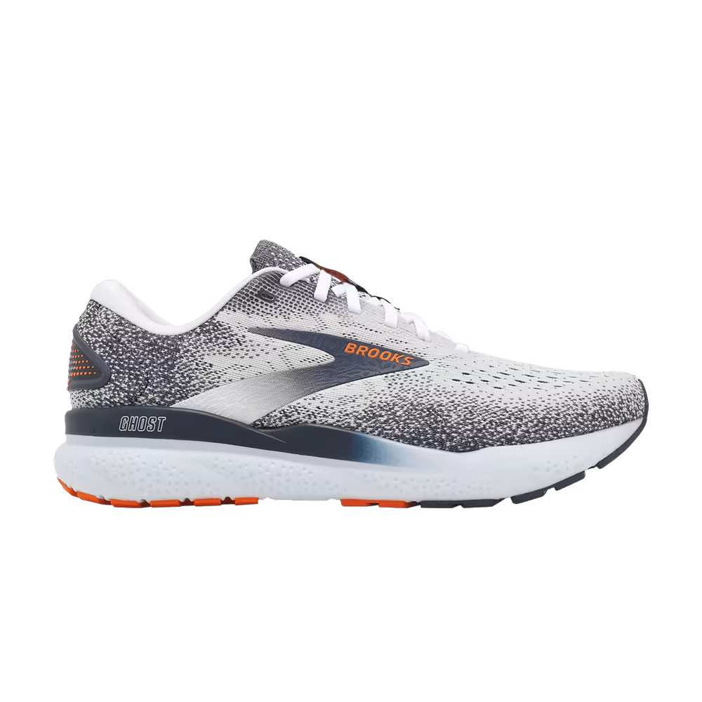 Brooks Ghost 16 White Peacoat Orange